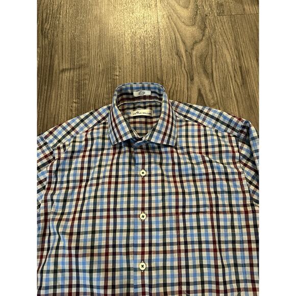 PETER MILLAR Men's Plaid Cotton Long Sleeve Button up Shirt Casual Small - Picture 2 of 8
